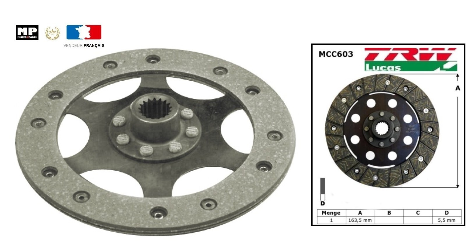 Disque de friction embrayage pour BMW K75 750 fabriqué selon les cotes de précision