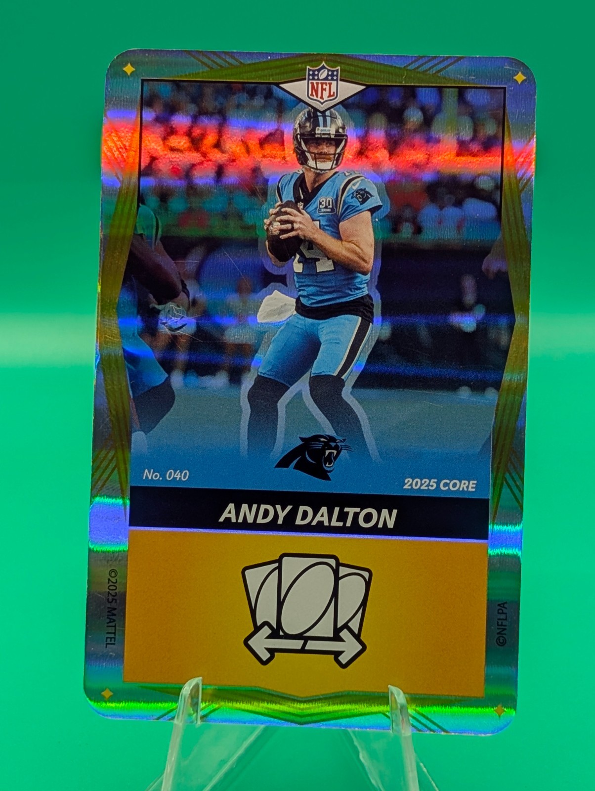 2025 UNO Elite Core Andy Dalton #040 Yellow Foil Carolina Panthers