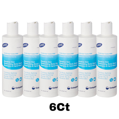 6Ct Sealed Pack Coloplast 7235 Gentle Rain Extra Mild Shampoo Body Wash 8 fl oz