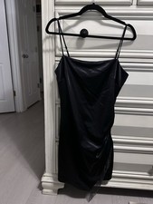 Womens Guess Sleeveless Black Satin Mini Lizz Dress With Rhinestones NWT M