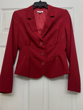 CACHE size 2 Rich red blazer with synched waist. Well made Vintage