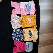 SHEIN Girls Set Outfits Shorts Set, Size 5Y Floral And Ice Cream Cones Summer