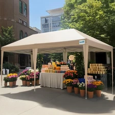 10x20 Pop up Canopy Tent, Easy Setup and Wheeled Bag for Commercial, Outdoor