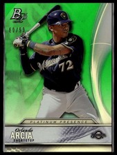 2016 Bowman Platinum #PP-15 Orlando Arcia Platinum Presence Green #/99