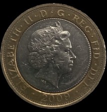 2009 Robert Burns Auld Lang Syne £2 Two Pound Coin