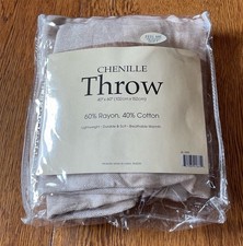 Chenille Throw 40 By 60 Tan And Beige Tones Lightweight Soft And Cozy New