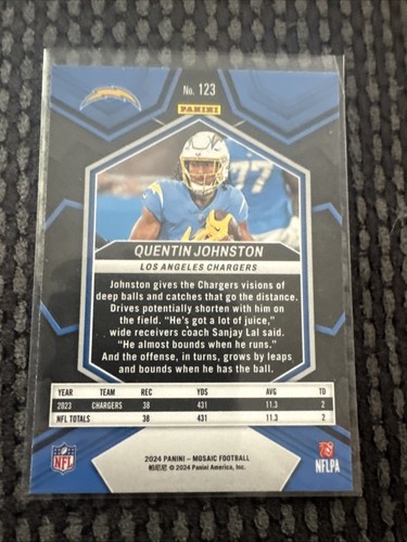 2024 Panini Mosaic - Quentin Johnston #123 - Picture 2 of 2