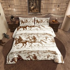 Western Comforter Set Full Size Cowboy Bedding Set American Wild West Desert ...