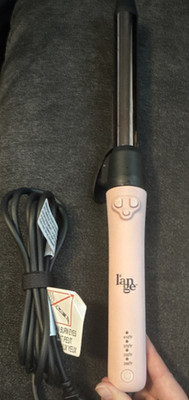 L ange Le Pirouette Titanium Rotating Curling Iron 25mm Pink 410°F with glove