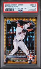 2025 BOWMAN DRAFT CHROME-GOLD GEOMETRIC #BDC-2 XAVIER NEYENS 47/50 PSA 9