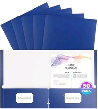 50 Pack Folders with Pockets, Pocket Folders Fit Letter Size Paper