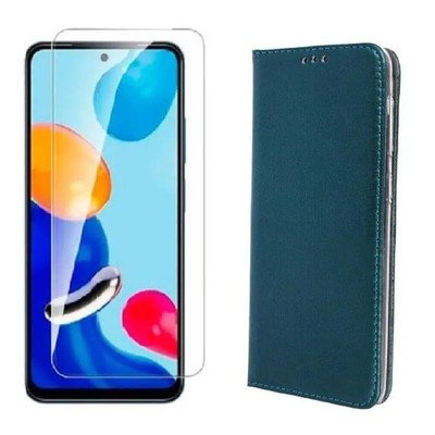 Case For Xiaomi Redmi Note 12 4G / 5G Dark Green + Tempered Glass Cover Pouch