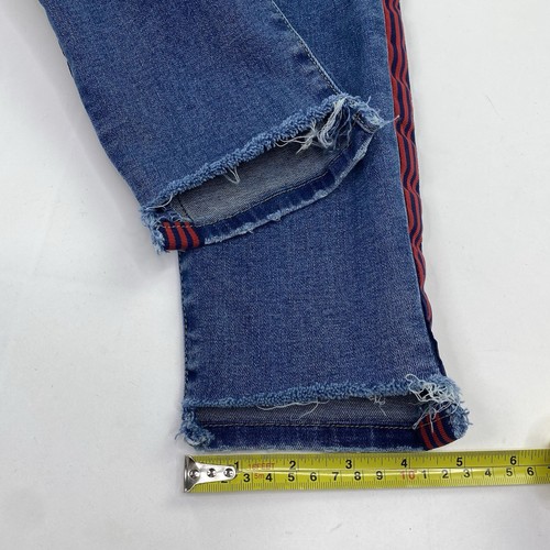 AKTUELLE ELLIOT Denim Blue Jeans rot gestreift The High Waist Stiletto Stufensaum 26 - Bild 12 von 14
