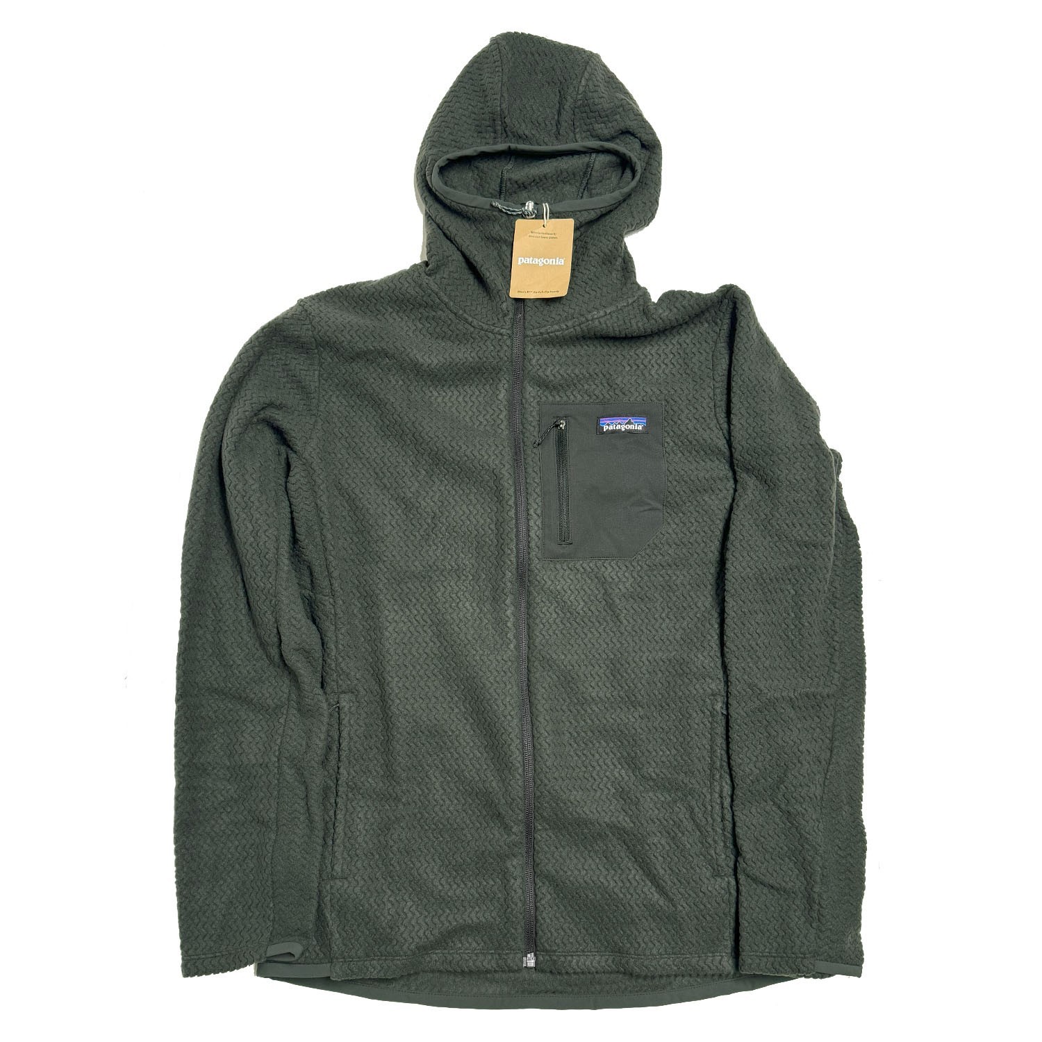 Patagonia - Men's R1 Air Fleece Full-Zip Hoody sweater - Old Growth Green