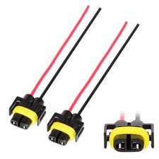 H11 H8 881 880 Female Headlight Fog Light Socket Connector Wiring Harness 2pcs