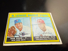 1967 TOPPS High Number #587 DON SHAW / GARY SUTHERLAND ROOKIE CARD G/VG CREASE. rookie card picture