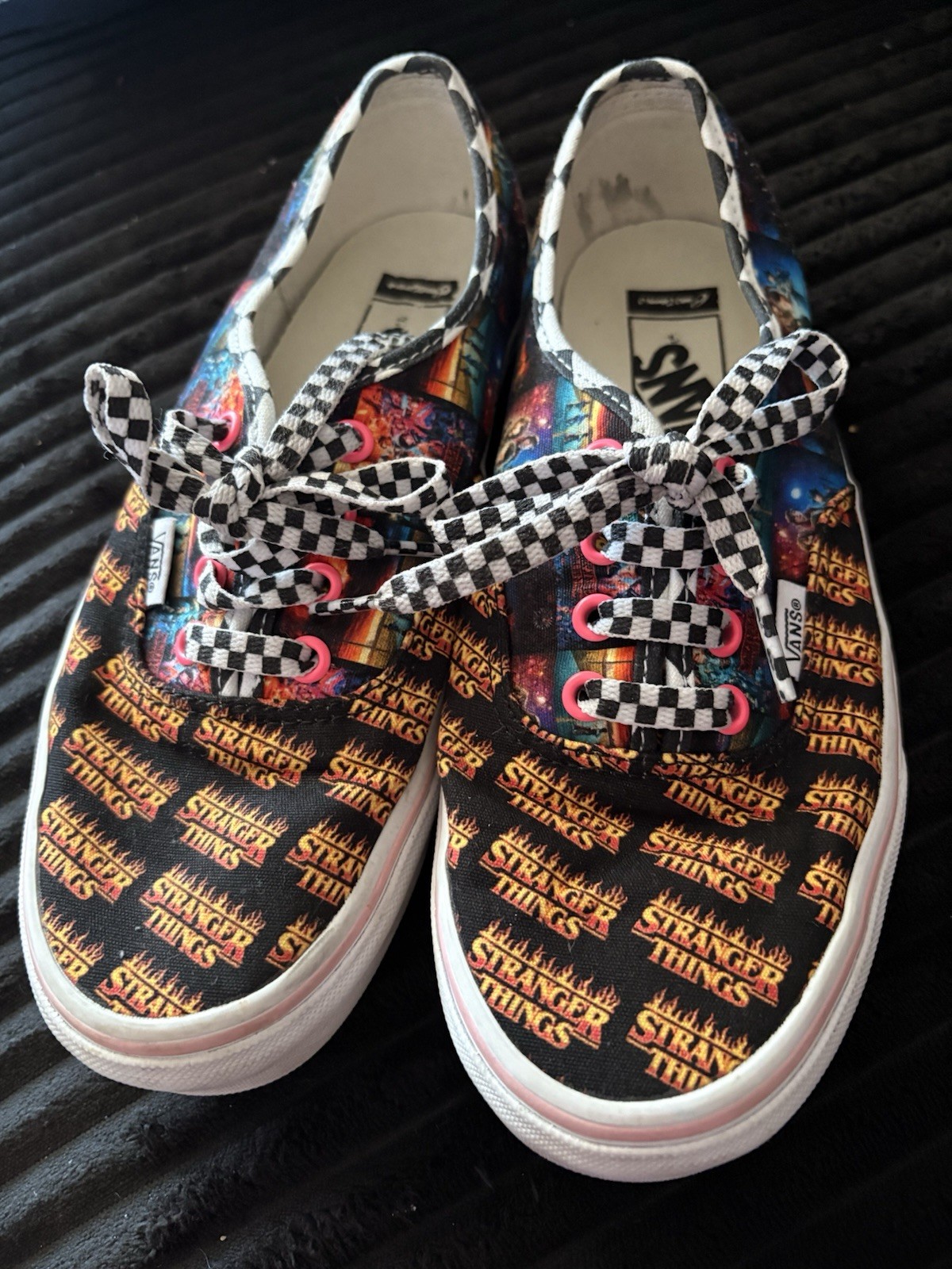 VANS Customs Stranger Things Checkered Canvas Sne… - image 1