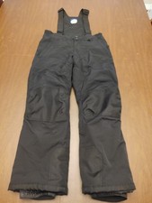 Slalom Black Snow Skiing Pants Suspenders Bibs Size 10/12 Large for Big Kids EUC
