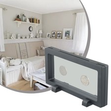 3D Floating Coin Medal Display Frame Holder Box Case,Black With Stand 180*90mm
