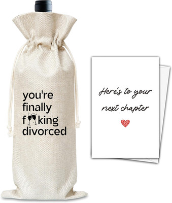 Divorced Wine Gifts Bag, Gift for Divorce Party Decorations, You Finally Divorce
