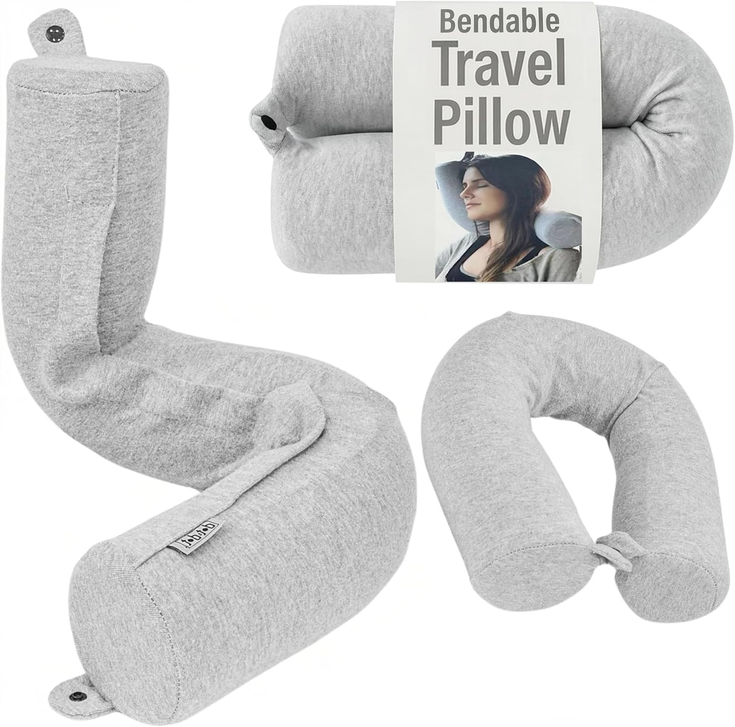Twist Memory Foam Travel Pillow Airplane Neck Chin Lumbar Le