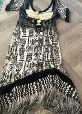Vintage Save The Queen God Save The Queen Graffiti Fringe Dress Italian Mesh L