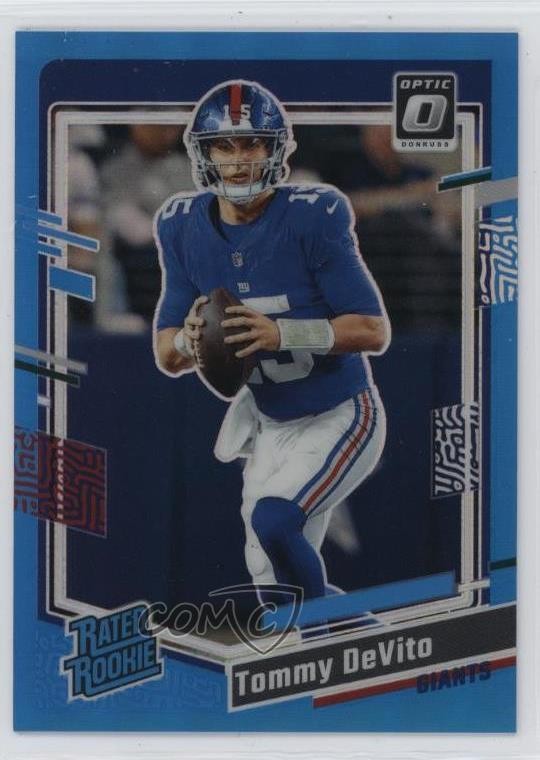 2023 Panini Donruss Optic Rated Rookie Aqua Prizm 77/299 Tommy DeVito #280 oh8