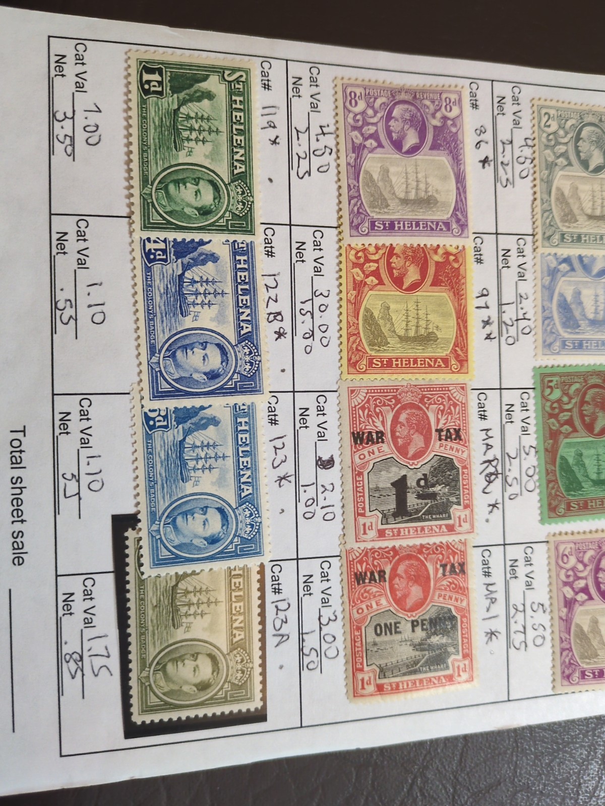 APC W5657 St Helena on circuit sheets most MH scv $105