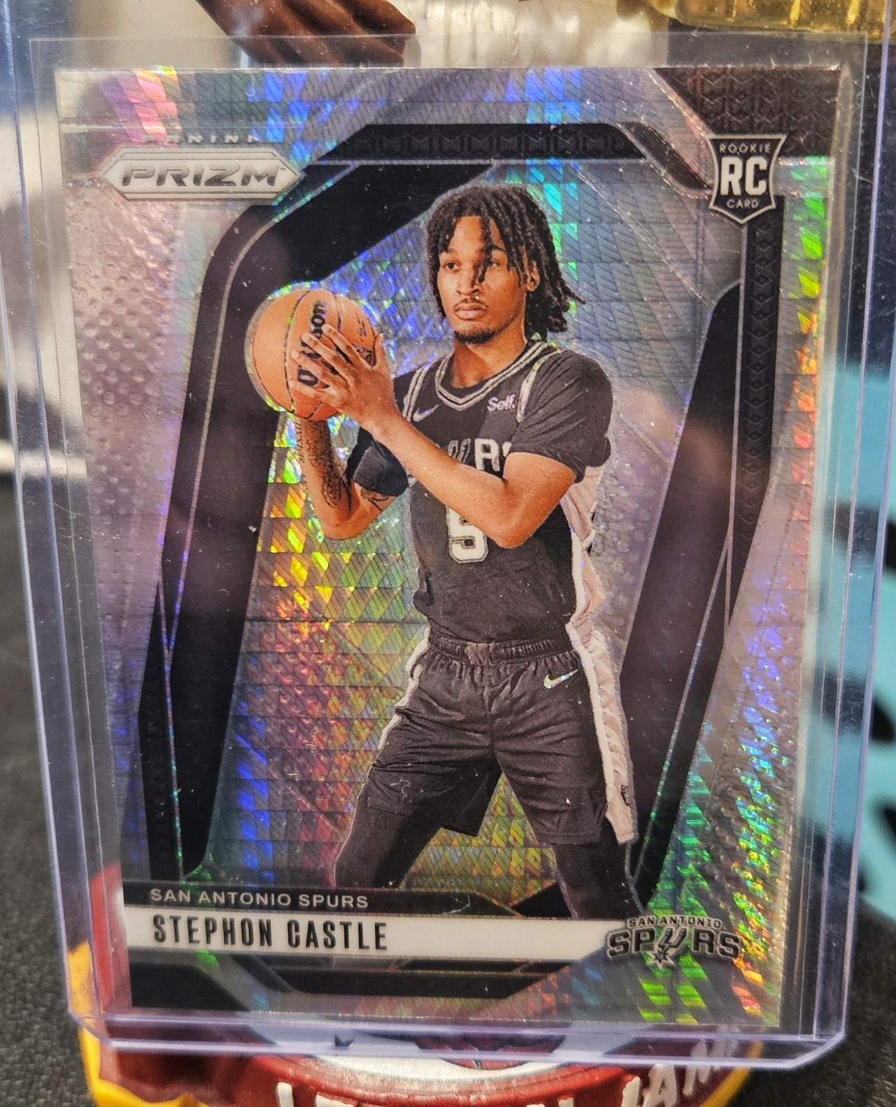 2024-25 Panini Prizm #234 Stephon Castle Hyper Prizm SP Spurs Rookie RC