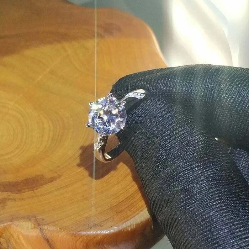 2.00Ct Round Natural Diamond Solid 14K White Gold Luxurious Engagement Ring View 4