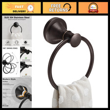 Wall Mounted Towel Ring - Oil Rubbed Bronze Hand Towel Holder for Bathroom Decor