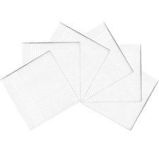 Men's Handkerchiefs Soft White Pure Cotton Hanky