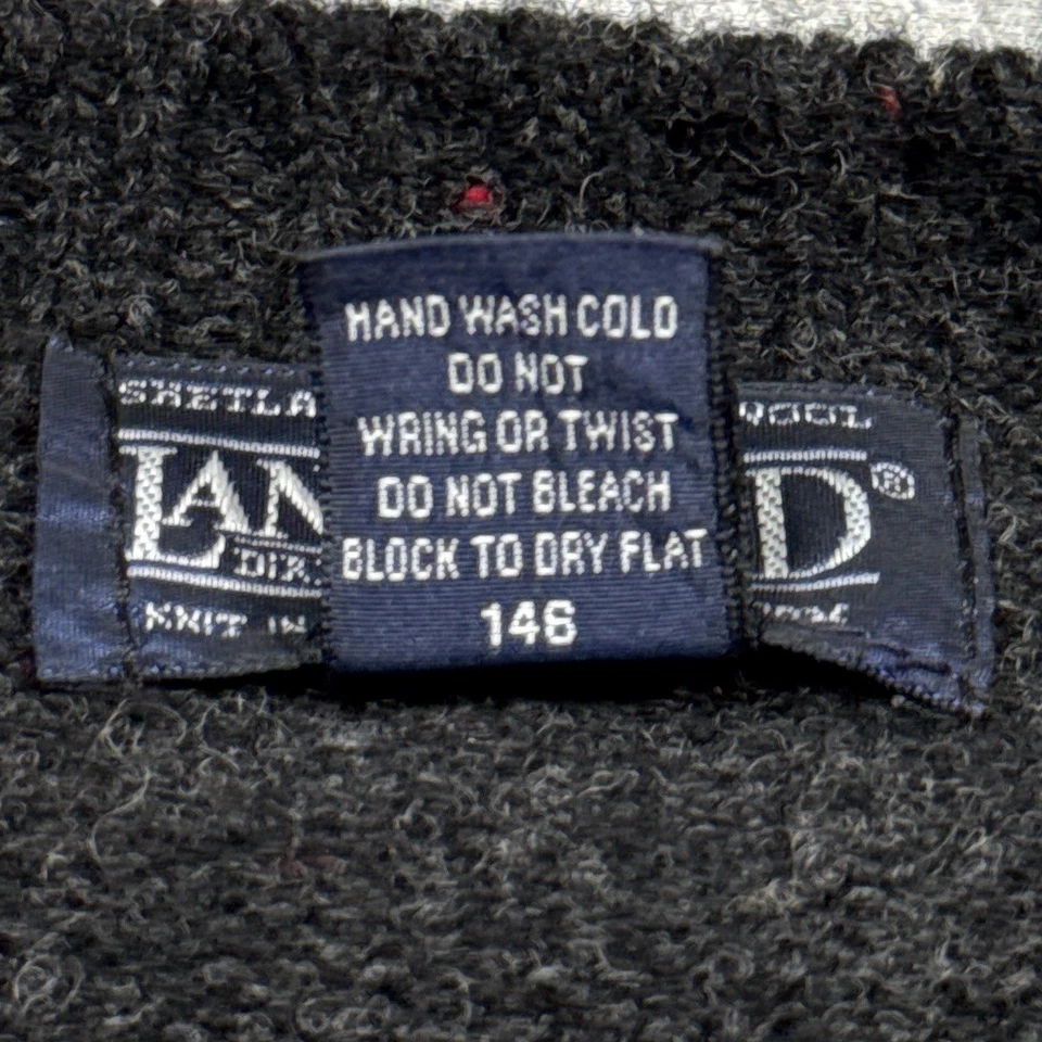 VTG Lands End 100% Shetland Wool Sweater Mens Large Tall Black Speckled England - Image 4 of 4