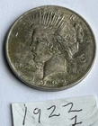 1922 Philadelphia Mint Peace Silver Dollar 90% Silver, Circulated, Ungraded