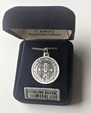 New St. Benedict Medal with Sterling Silver 18"Chain