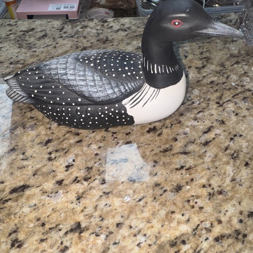 Ceramic Loon Figurine 10 in Marked KS Minnesota State Bird G