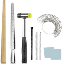 Ring Sizer Mandrel and Repair Kit with Mallet for Jewelry Making