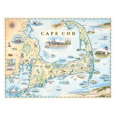Xplorer Maps MAP CC Cape Cod Hand-Drawn Map
