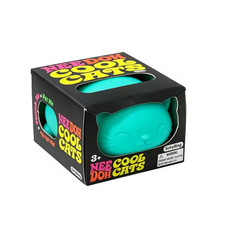 Schylling Nee Doh Cool Cats Tactile Squish Squeeze Toy, Blue