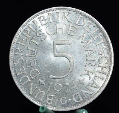 - M.F.B - BRD - 5 Deutsche Mark - Silberadler 1974 G.- siehe Bilder  12. - Bild 1 von 4
