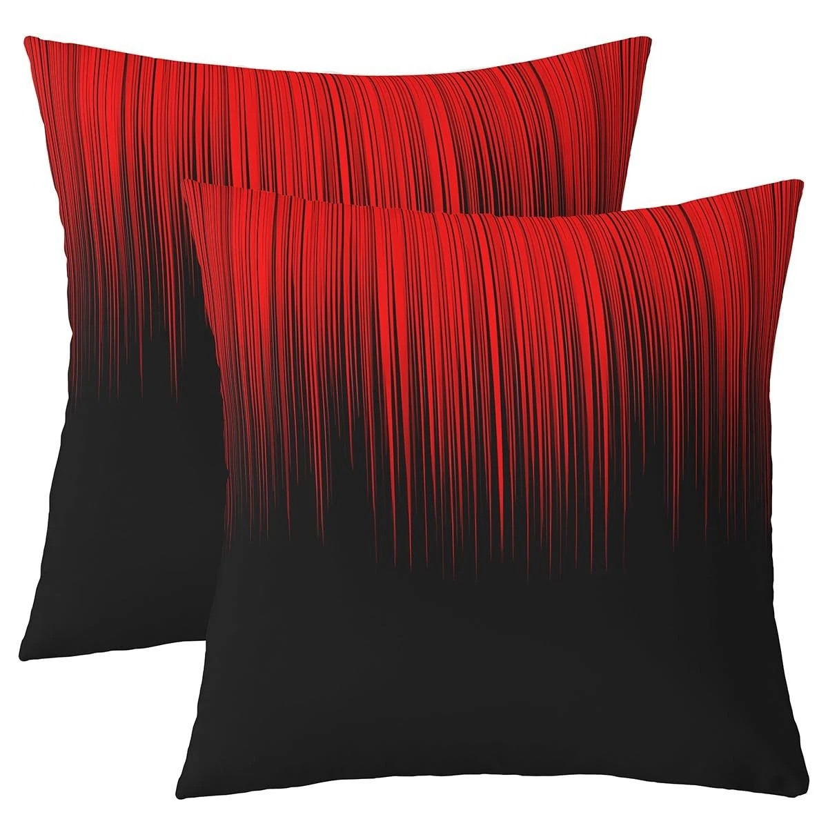 Pack of 2 Geometric Abstract Ombre Decorative Throw Pillow Covers, Soft Red B...