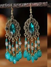3.5 Beaded Bohemian Ethnic Retro Dangle Earring Set New Free Ship B384