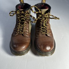 Dr Martens 1460 Panel Junior Kids Size 10 Leather Canvas Combat Boots Lug