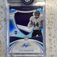 Panini 2022 Chronicles Crown Royale Kyle Hamilton Silhouettes RC Auto Patch 1/2