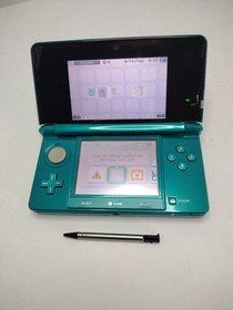 Nintendo 3DS Aqua Blue Handheld System with Box Charger &ndash;Good Condition Tested