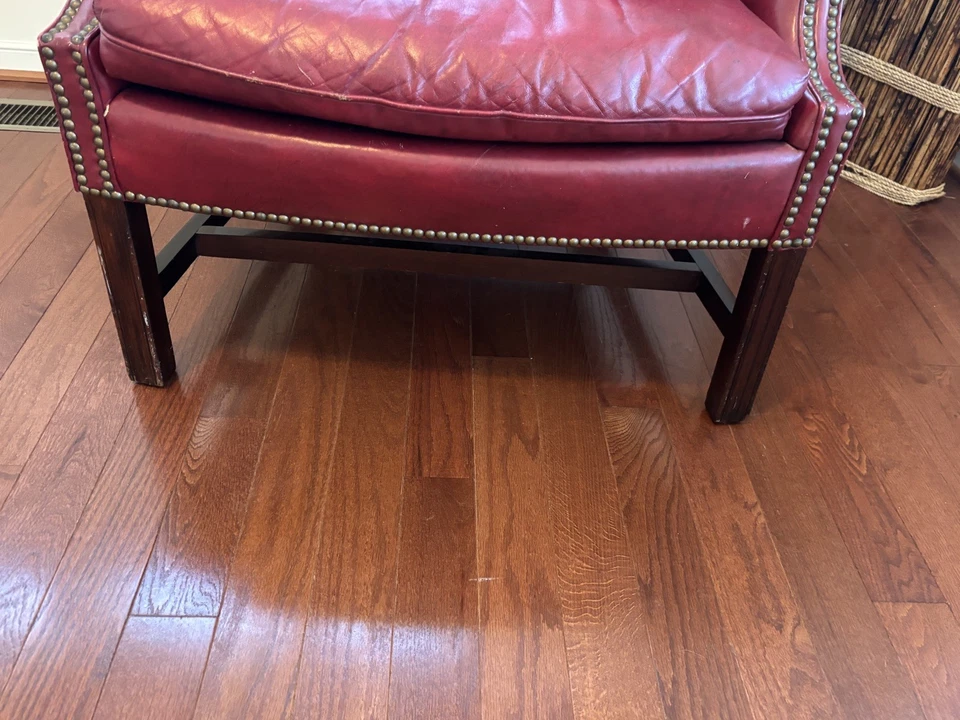 Hancock And Moore Vintage Wingback Chair With Tufted Nailhead Trim - Image 4 of 4