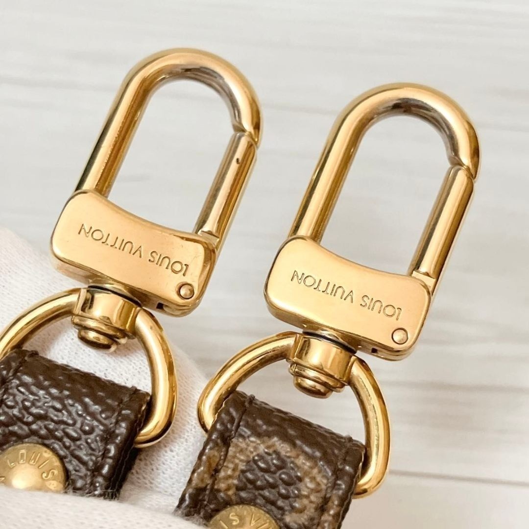 Louis Vuitton Belt Ladies Monogram Shoulder Strap PVC Leather Brown Gold 117cm thumbnail 21