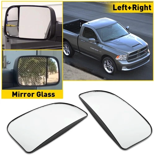 Tow Mirror Spotter Lower Glass Left+Right For 2010-2019 Dodge Ram 1500 2500 3500