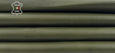 AVOCADO GREEN ANTIQUED Soft Italian Lambskin Leather hide skins 7sqf 0.7mm C6261