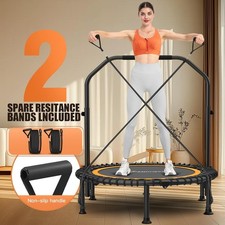 Indoor  Outdoor Mini Trampoline with Bar and Safety Padding - Max Load 550LBS